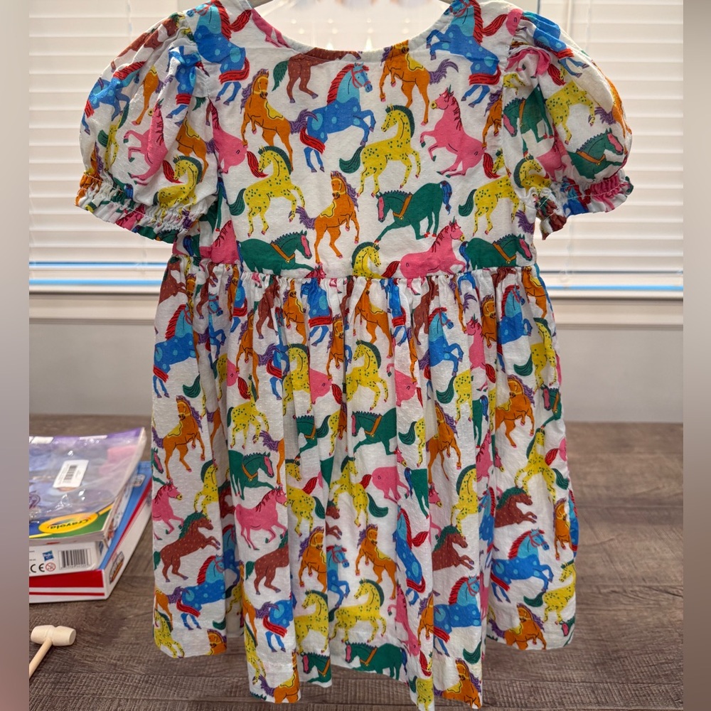 Mini Boden Madeline Horse Print Dress